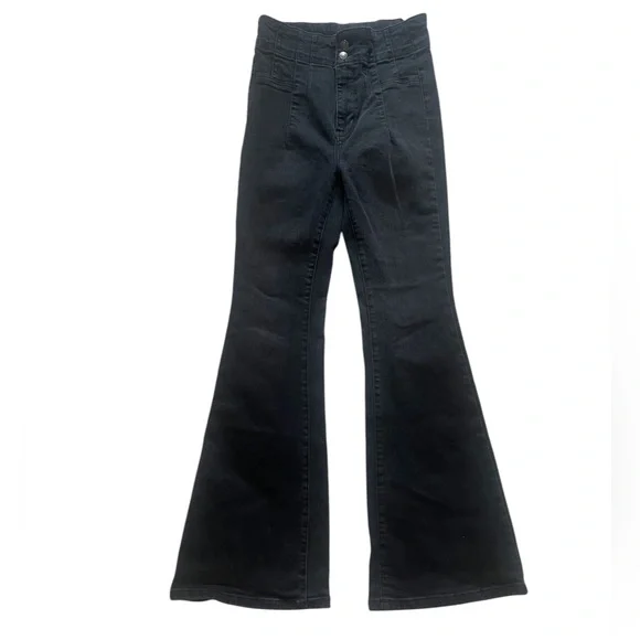 We the free, flare high rise jeans, Black, Onyx,Stretch denim, flared, Size 29 - Picture 3 of 9